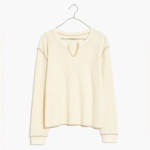 Madewell Ivory Waffle Knit Top